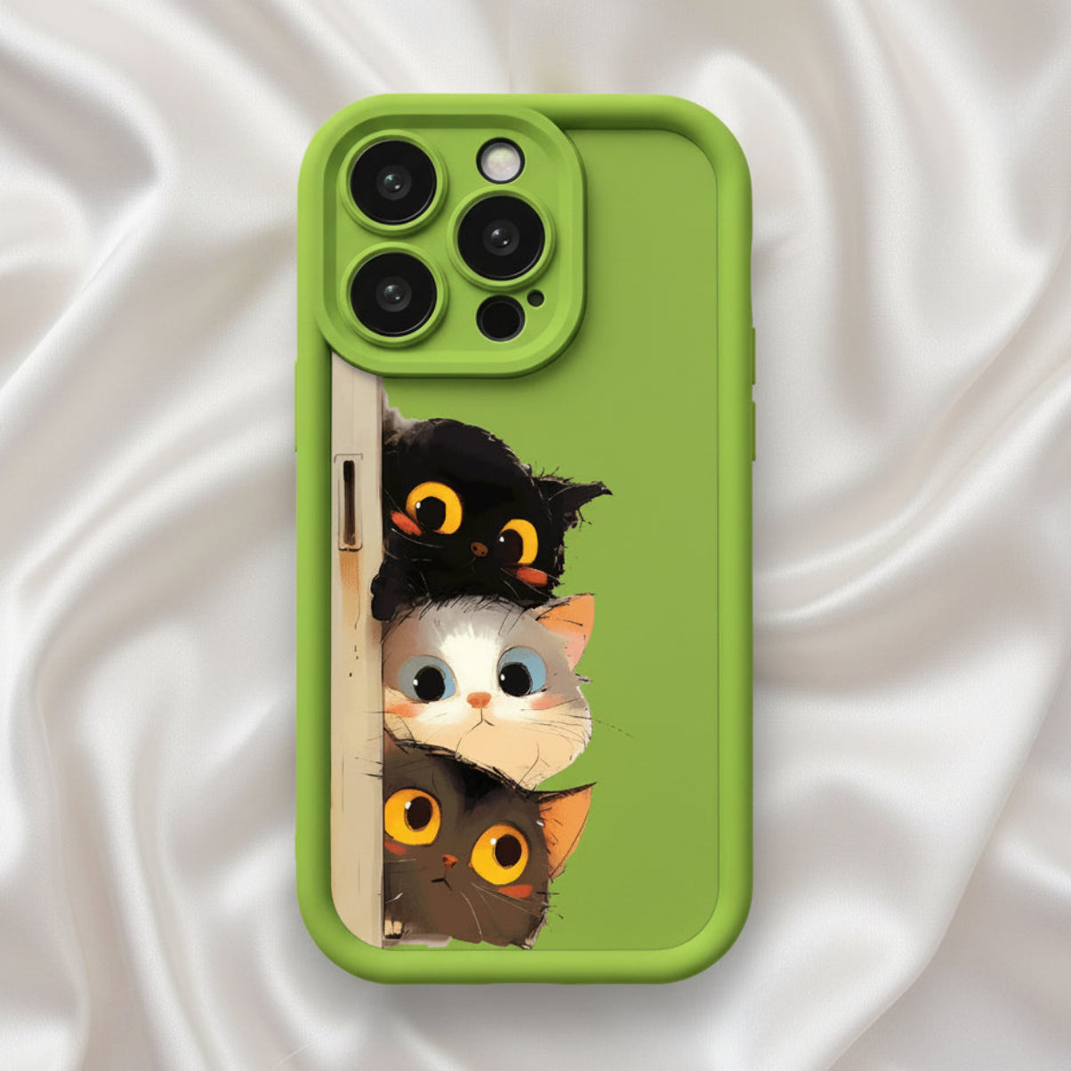Shockproof Cartoon Cat Silicone Cover for iPhone