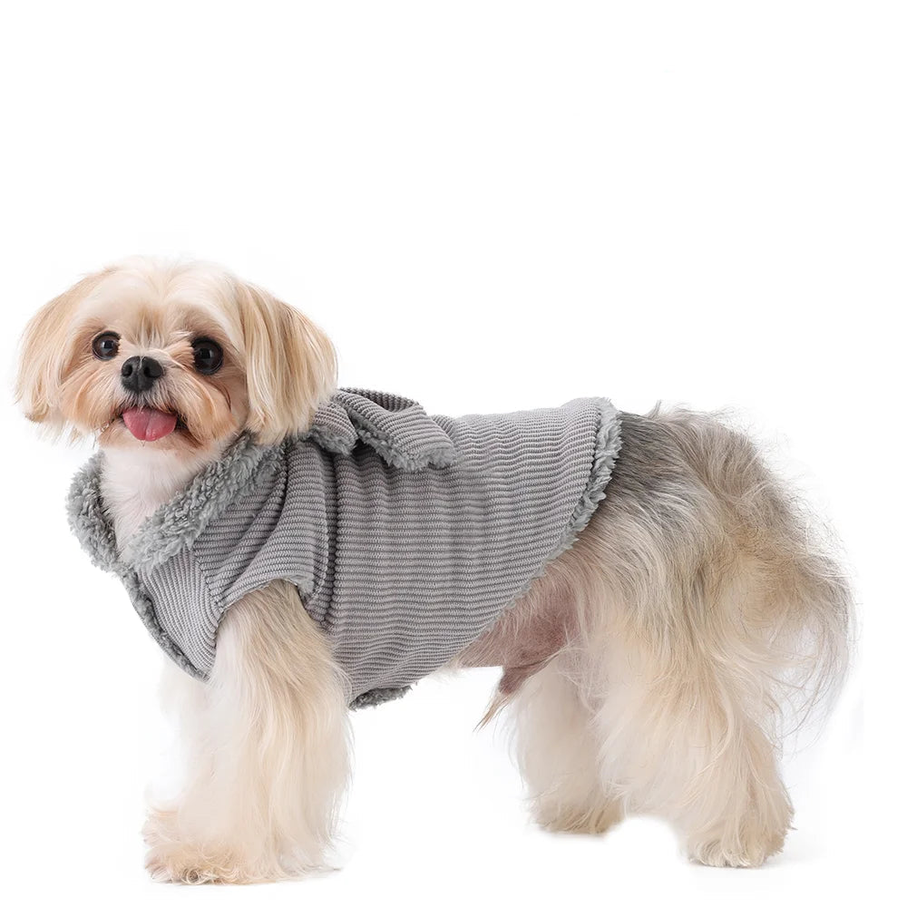 Soft Fleece Corduroy Bow Pet Vest with D-Ring