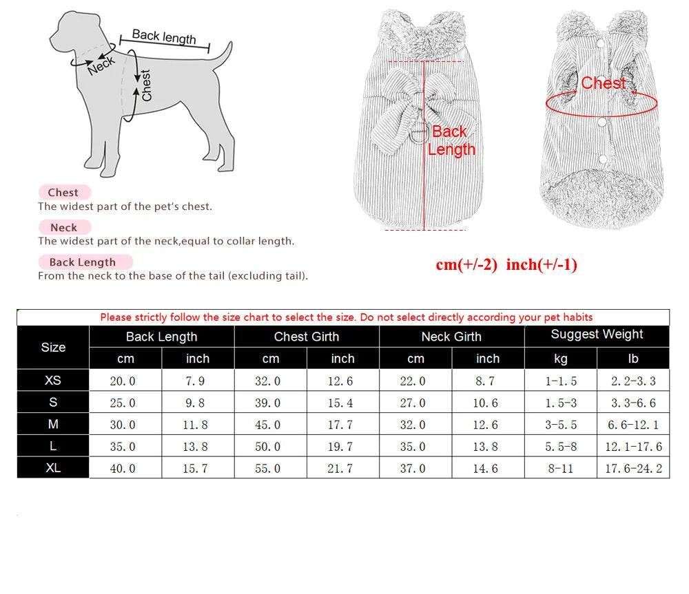Soft Fleece Corduroy Bow Pet Vest with D-Ring