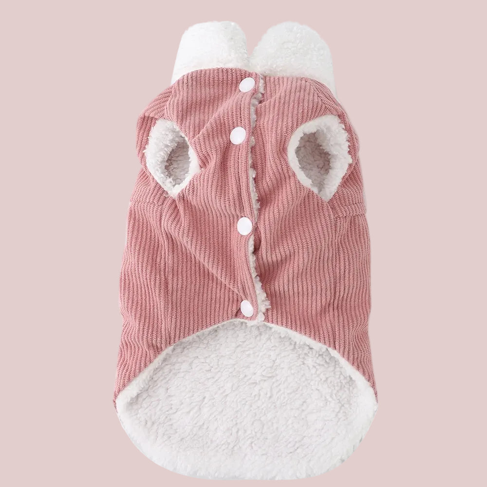 Soft Fleece Corduroy Bow Pet Vest with D-Ring