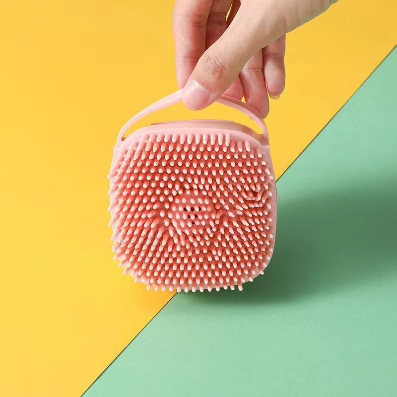 Soft Silicone Pet Bath Brush with Built-in Shampoo Dispenser