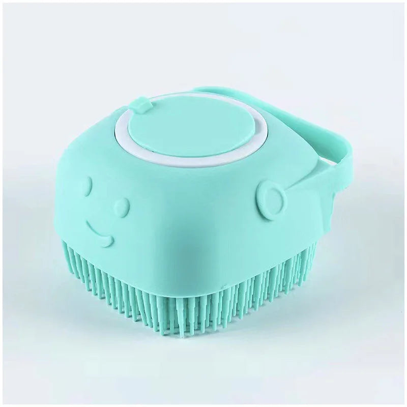 Soft Silicone Pet Bath Brush with Built-in Shampoo Dispenser