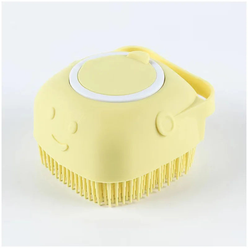 Soft Silicone Pet Bath Brush with Built-in Shampoo Dispenser