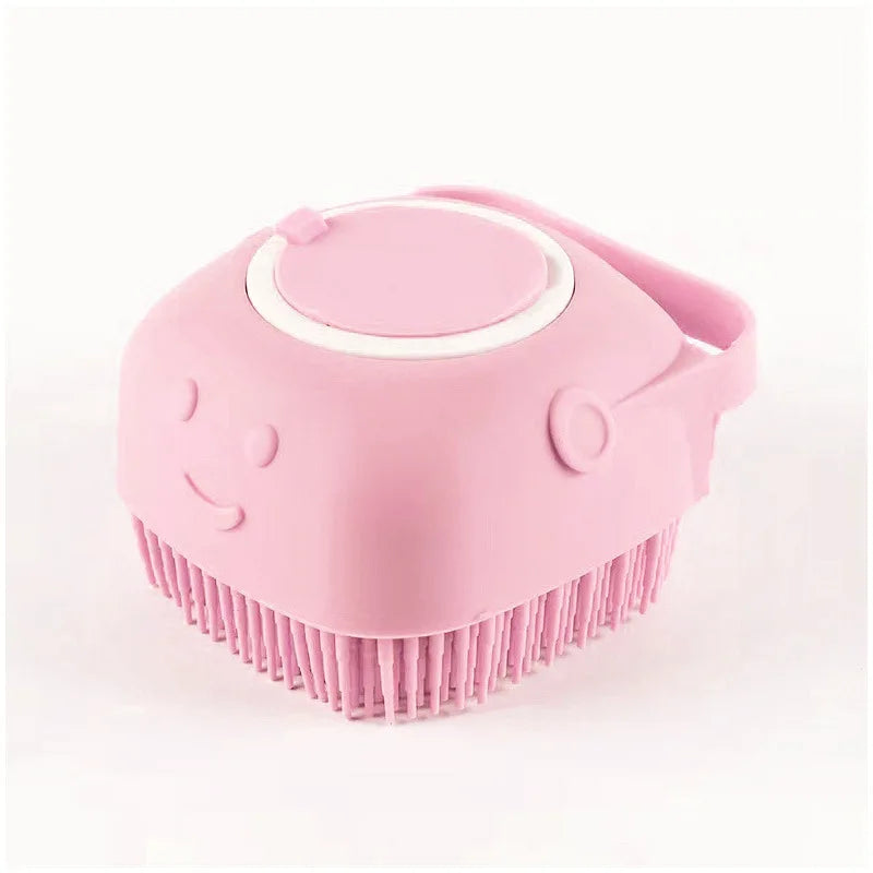 Soft Silicone Pet Bath Brush with Built-in Shampoo Dispenser