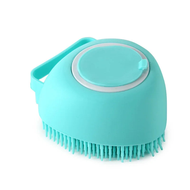 Soft Silicone Pet Bath Brush with Built-in Shampoo Dispenser