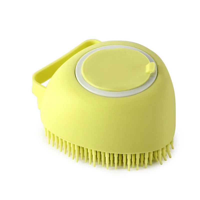 Soft Silicone Pet Bath Brush with Built-in Shampoo Dispenser