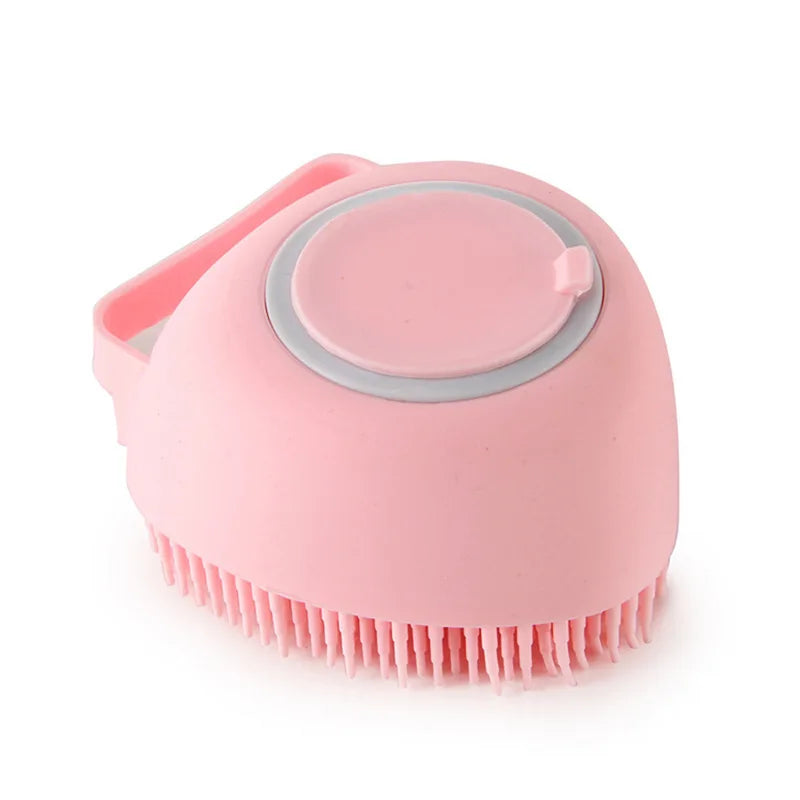 Soft Silicone Pet Bath Brush with Built-in Shampoo Dispenser