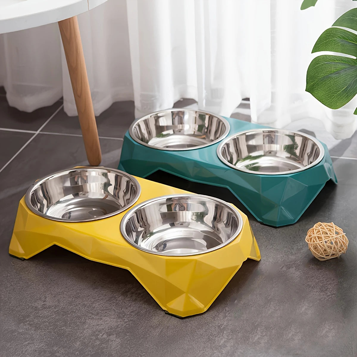 Stainless Steel Non-slip Pet Double Feeder Bowl