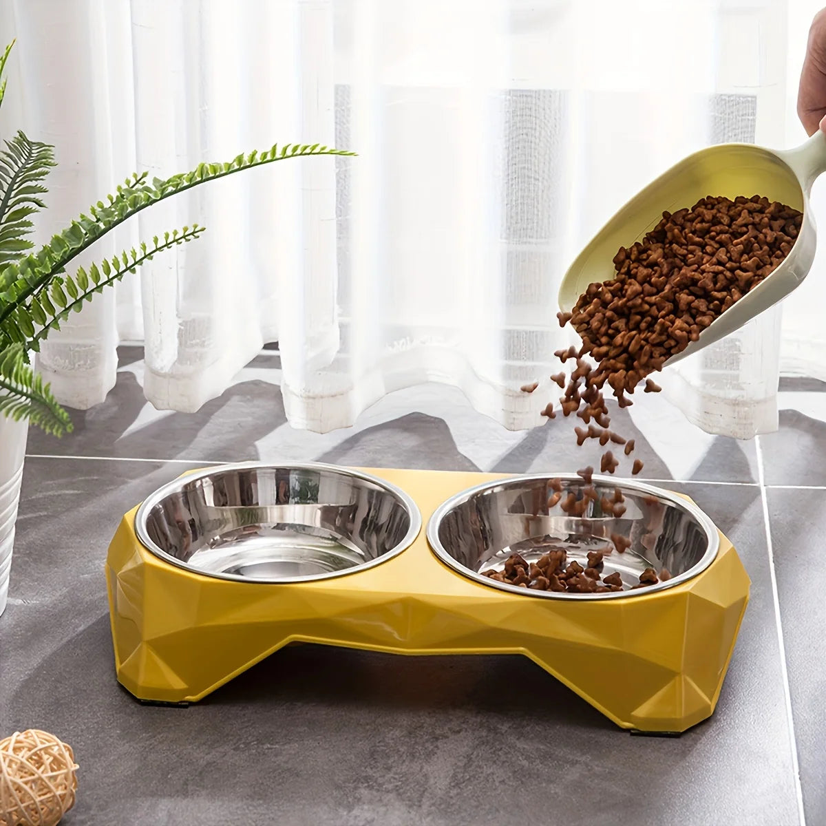 Stainless Steel Non-slip Pet Double Feeder Bowl