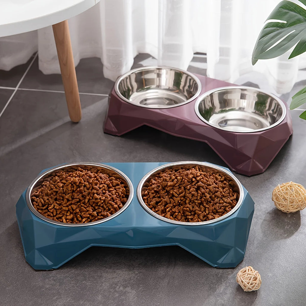 Stainless Steel Non-slip Pet Double Feeder Bowl