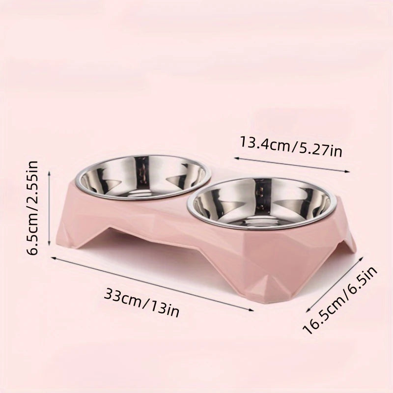 Stainless Steel Non-slip Pet Double Feeder Bowl