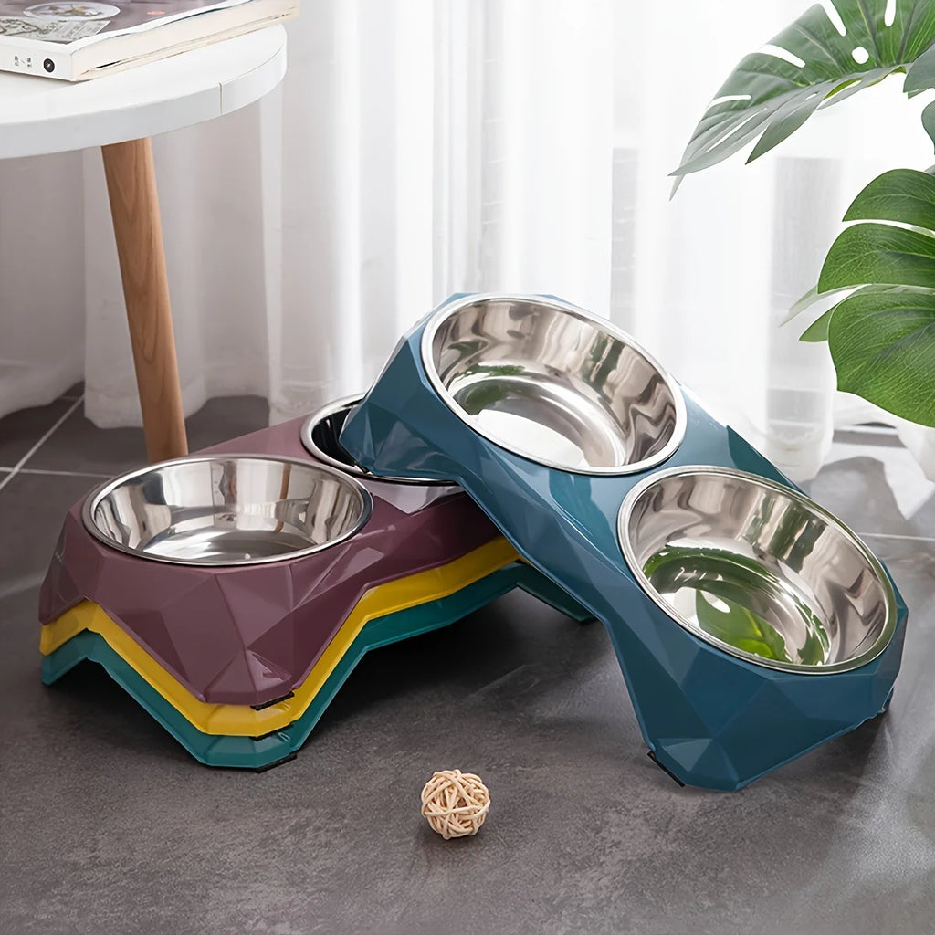 Stainless Steel Non-slip Pet Double Feeder Bowl