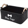 Sturdy Felt Pet Toy Organizer Storage Basket
