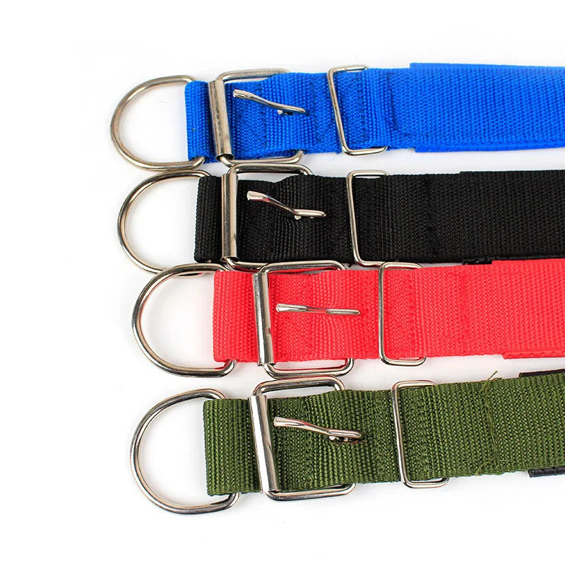 Sturdy Solid Color Nylon Pet Collar for Dogs and Cats