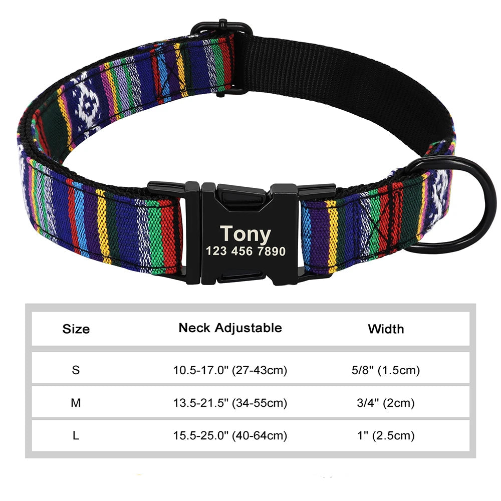 Stylish Adjustable Personalized Collar for Dogs & Cats