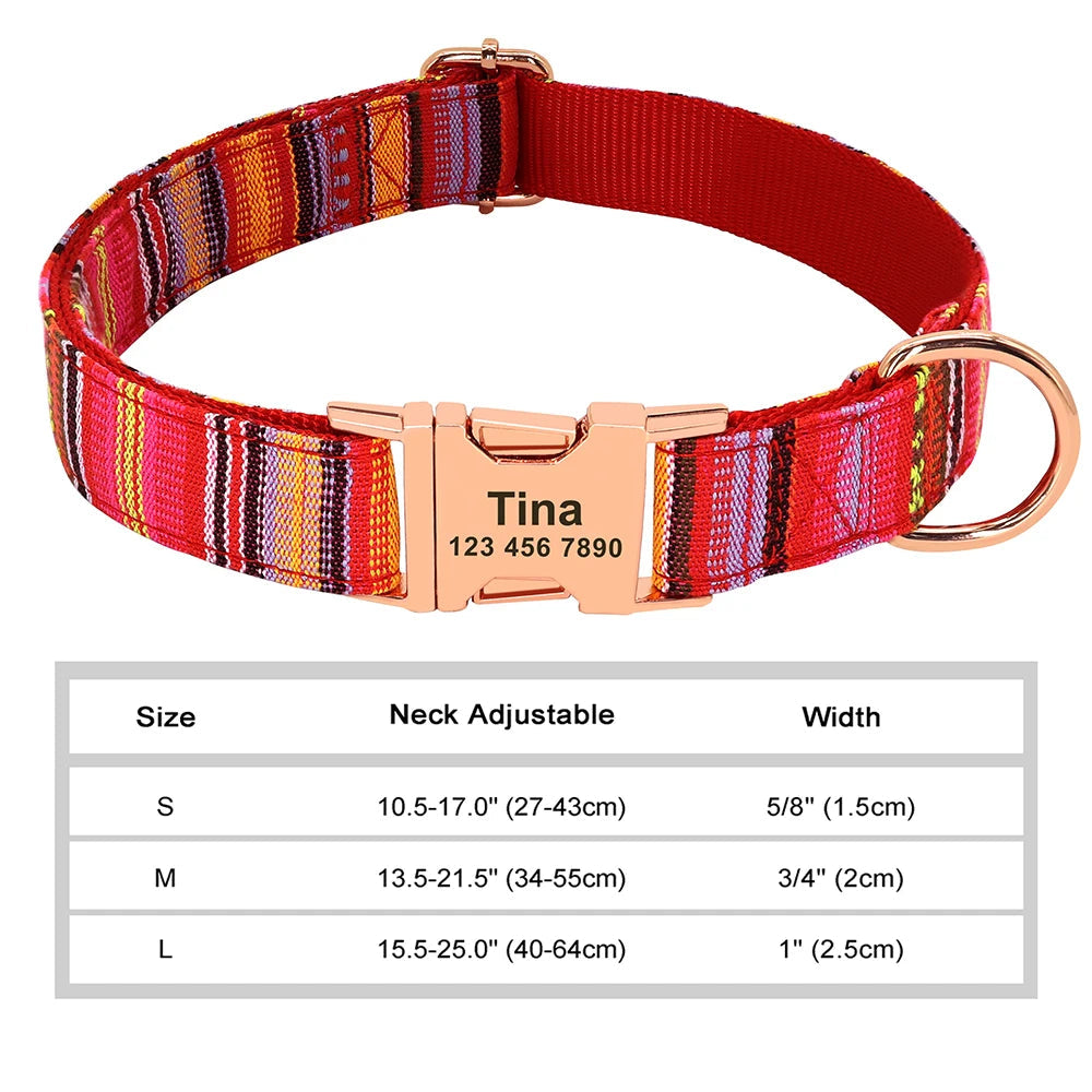 Stylish Adjustable Personalized Collar for Dogs & Cats