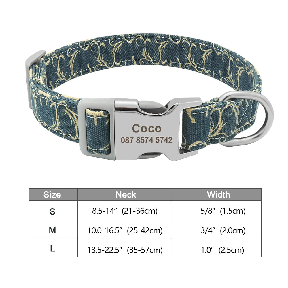 Stylish Adjustable Personalized Collar for Dogs & Cats