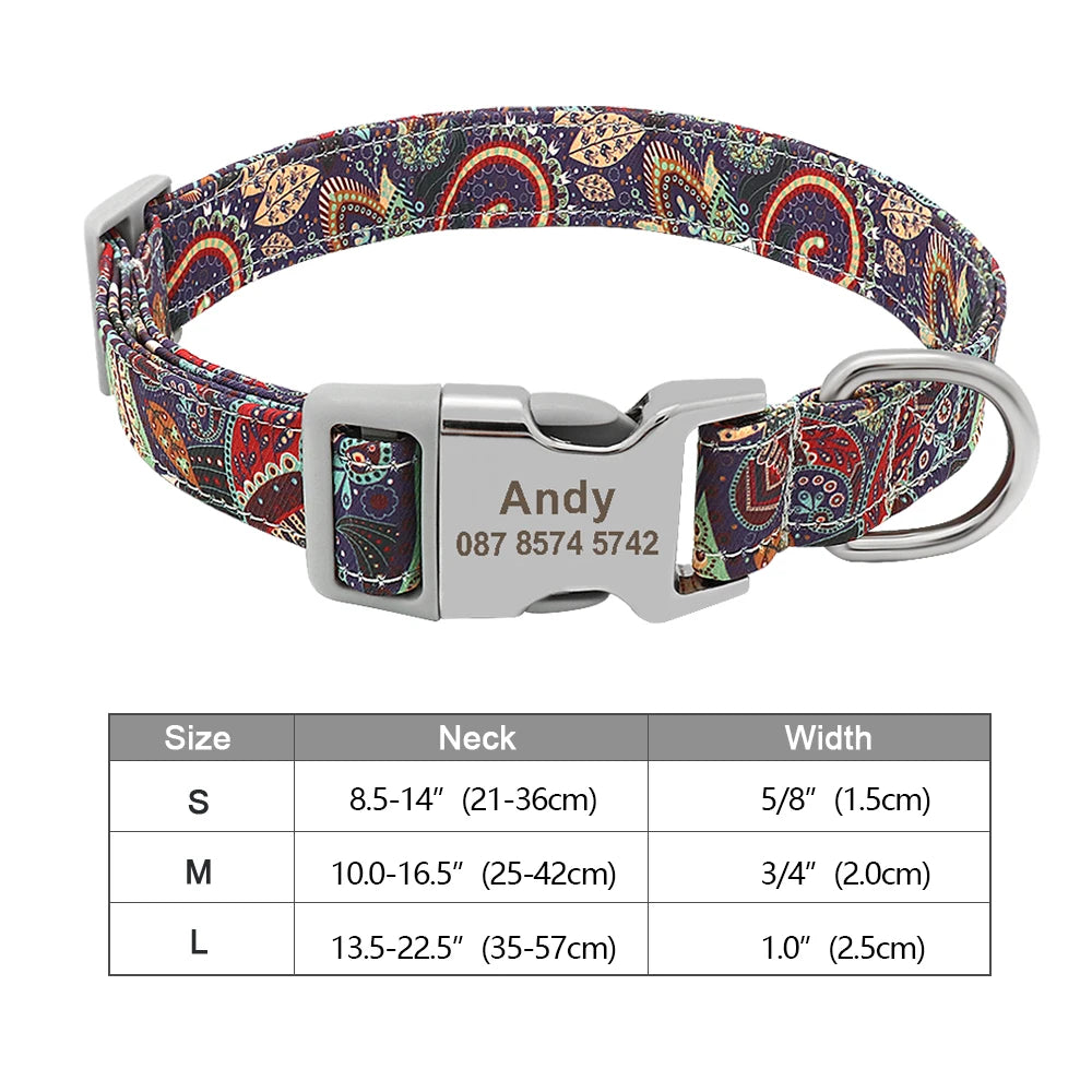 Stylish Adjustable Personalized Collar for Dogs & Cats