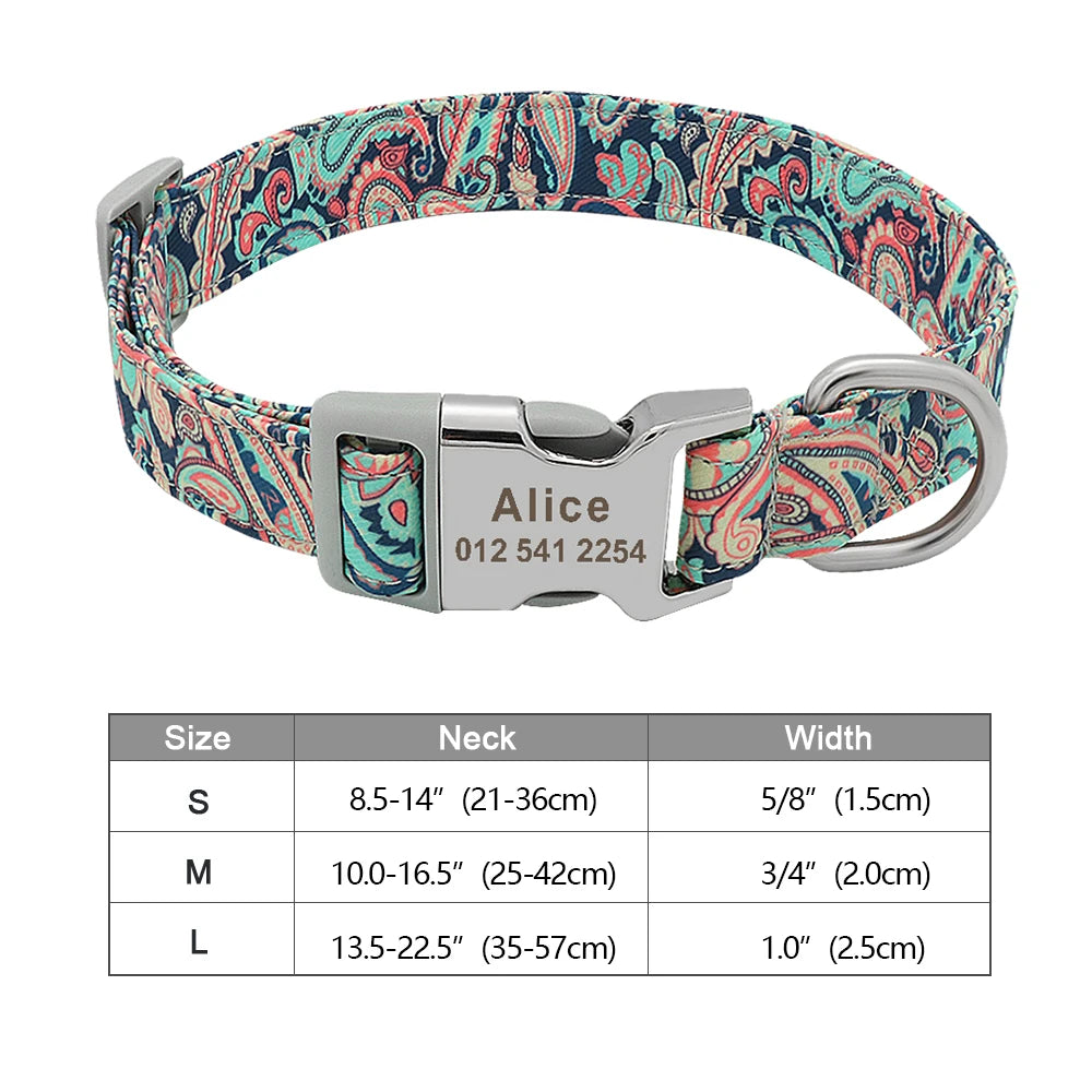 Stylish Adjustable Personalized Collar for Dogs & Cats