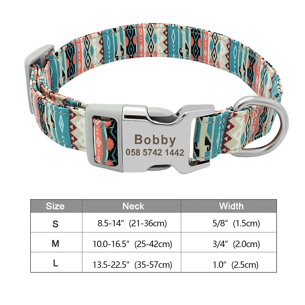 Stylish Adjustable Personalized Collar for Dogs & Cats