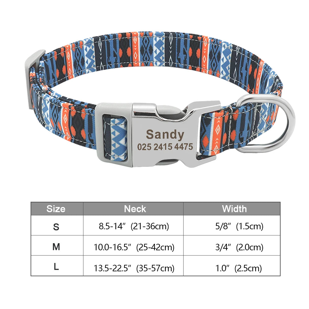 Stylish Adjustable Personalized Collar for Dogs & Cats