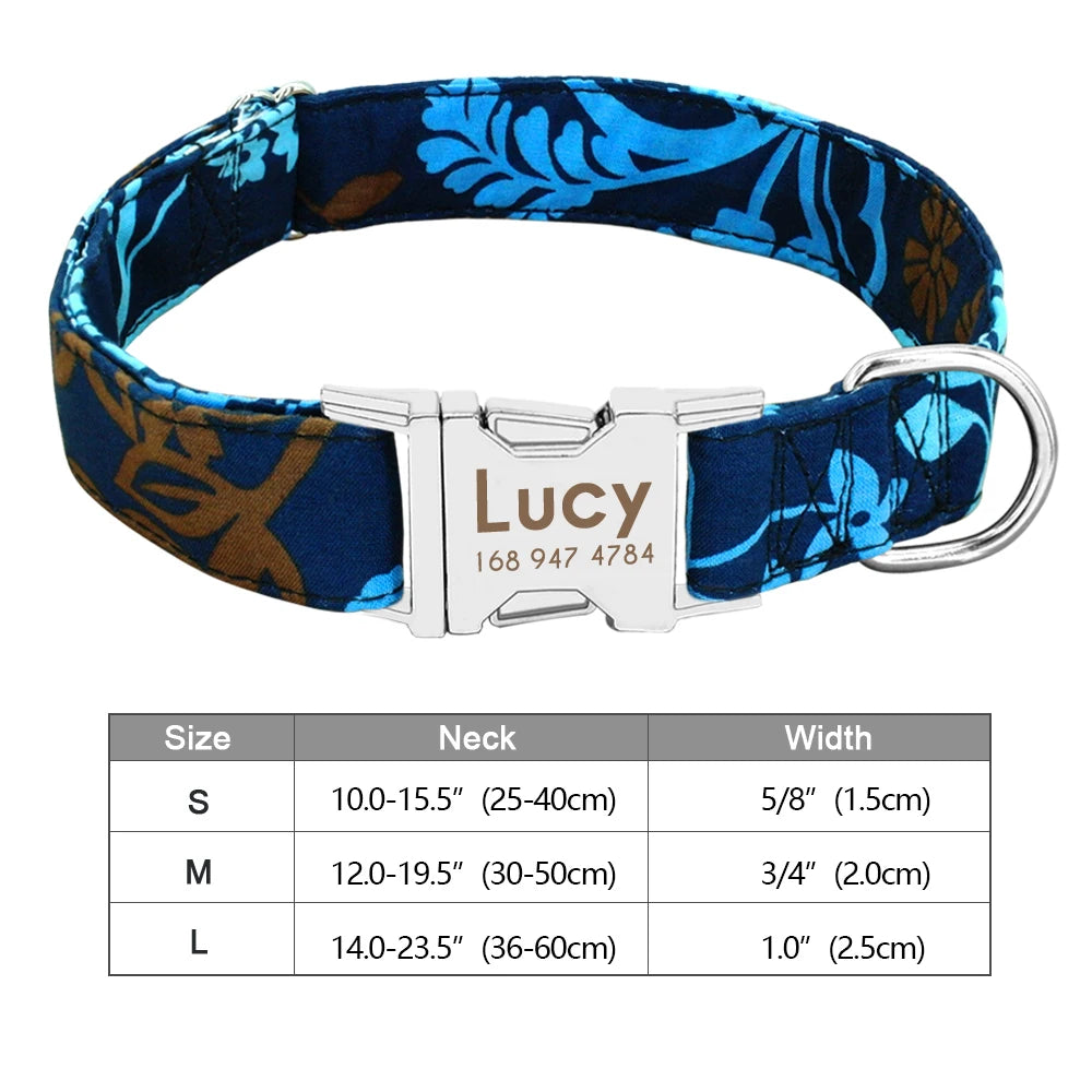 Stylish Adjustable Personalized Collar for Dogs & Cats
