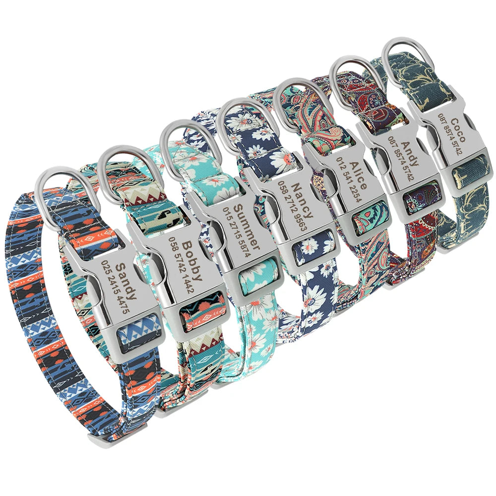 Stylish Adjustable Personalized Collar for Dogs & Cats