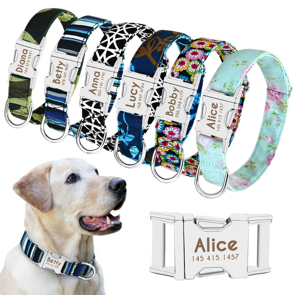 Stylish Adjustable Personalized Collar for Dogs & Cats