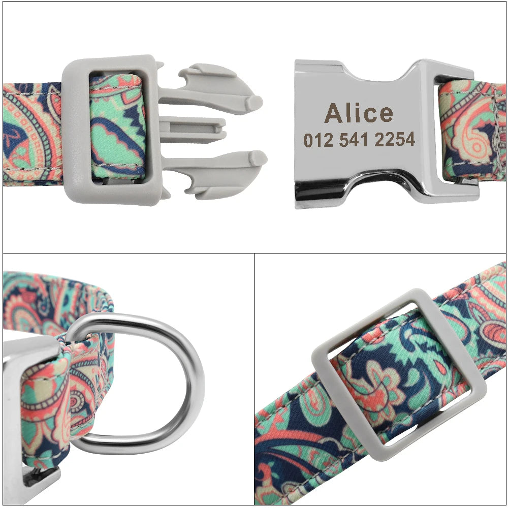 Stylish Adjustable Personalized Collar for Dogs & Cats