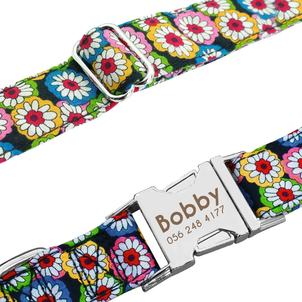 Stylish Adjustable Personalized Collar for Dogs & Cats