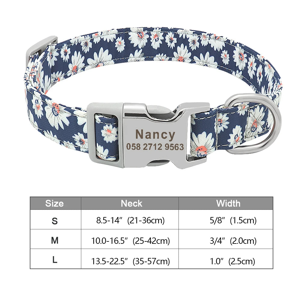 Stylish Adjustable Personalized Collar for Dogs & Cats