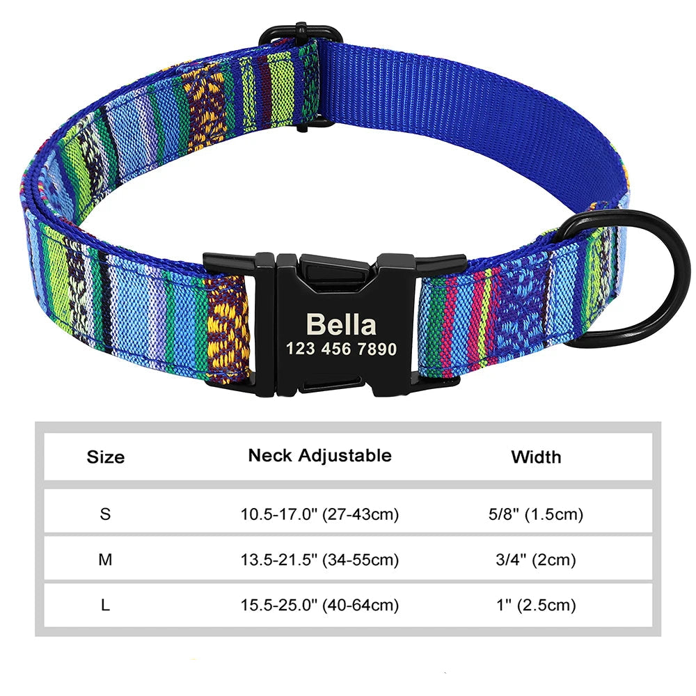 Stylish Adjustable Personalized Collar for Dogs & Cats