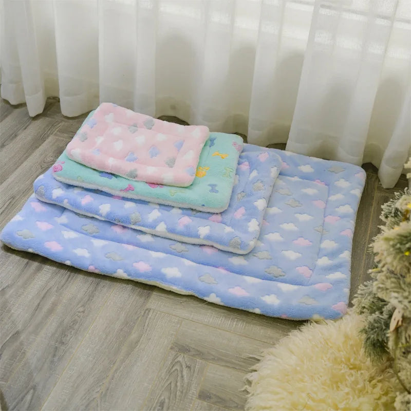 Thickened Soft Fleece Pet Blanket Bed Mat