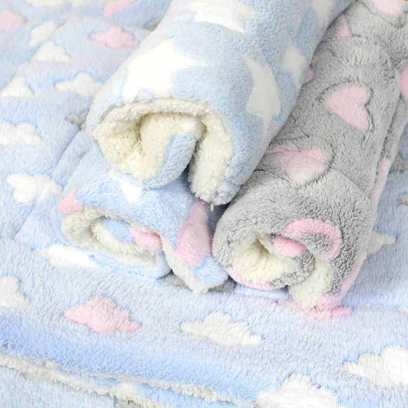 Thickened Soft Fleece Pet Blanket Bed Mat