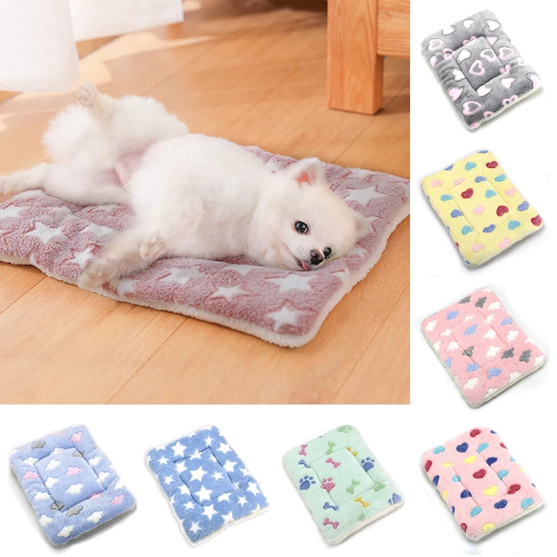 Thickened Soft Fleece Pet Blanket Bed Mat