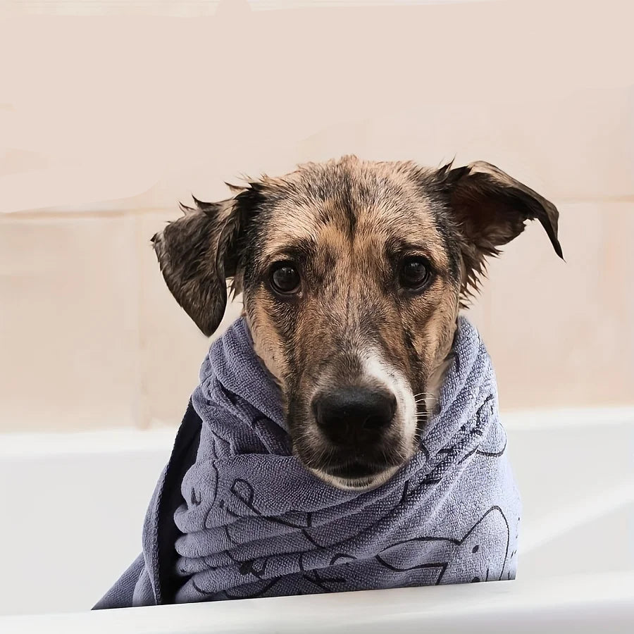 Ultra Fine Microfiber Super Absorbent Cartoon Pet Bath Towel