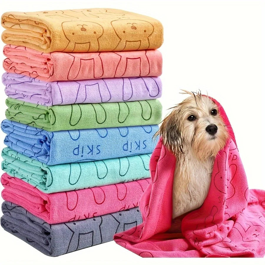 Ultra Fine Microfiber Super Absorbent Cartoon Pet Bath Towel