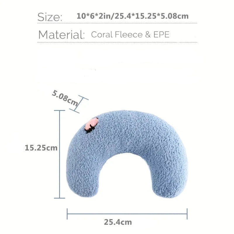 Ultra Soft Half-Donut Calming Fluffy Plush Cat Pillow