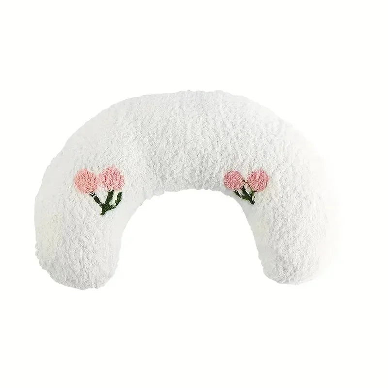 Ultra Soft Half-Donut Calming Fluffy Plush Cat Pillow