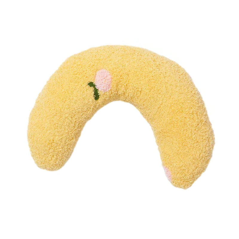 Ultra Soft Half-Donut Calming Fluffy Plush Cat Pillow