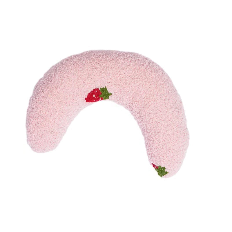 Ultra Soft Half-Donut Calming Fluffy Plush Cat Pillow