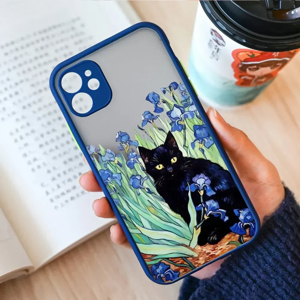 Van Gogh Inspired Artistic Cat Painting iPhone Case
