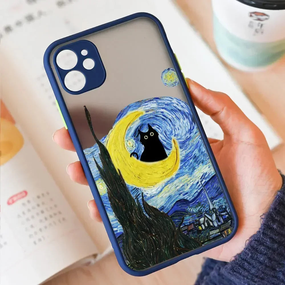 Van Gogh Inspired Artistic Cat Painting iPhone Case