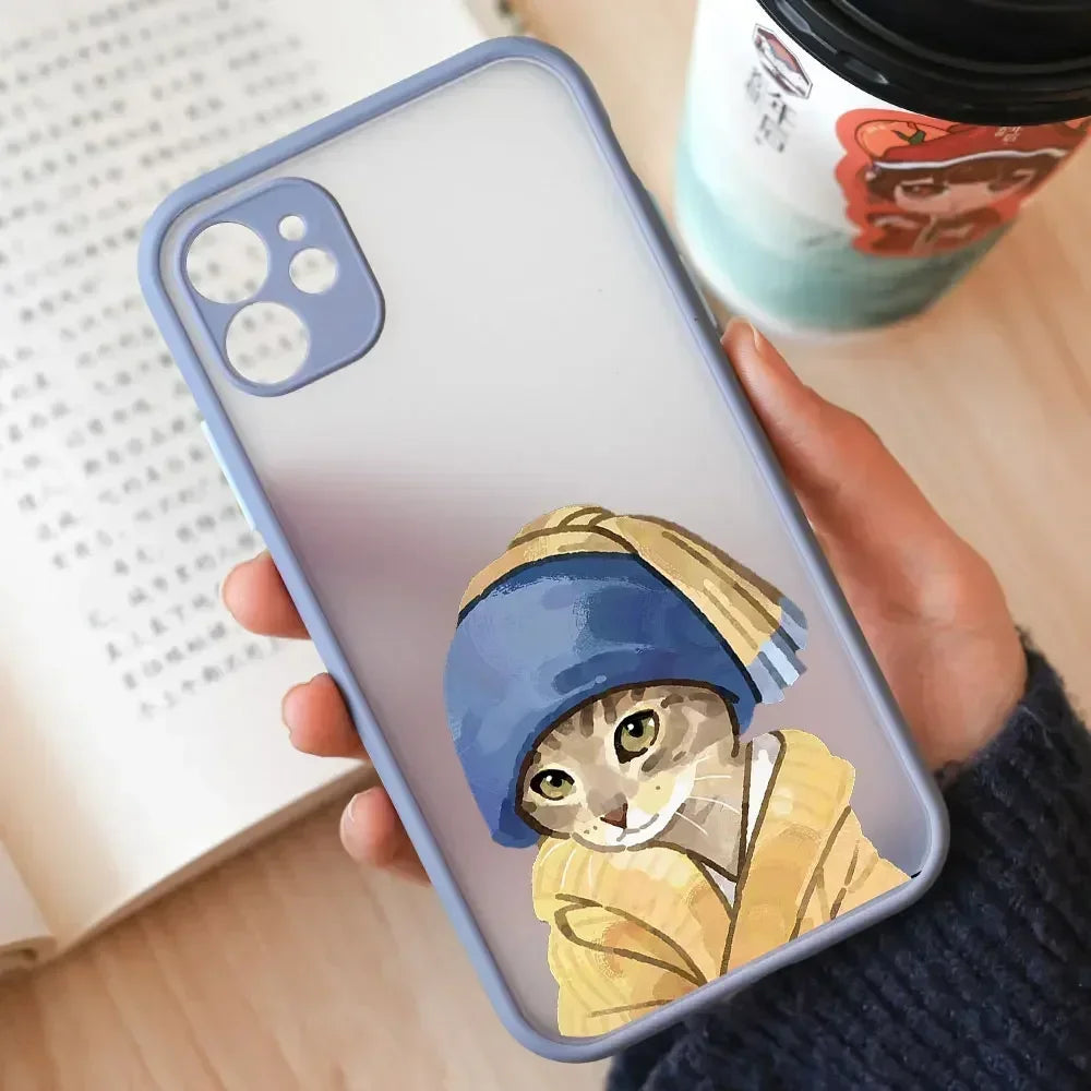 Van Gogh Inspired Artistic Cat Painting iPhone Case