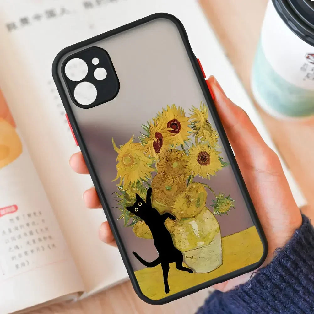 Van Gogh Inspired Artistic Cat Painting iPhone Case