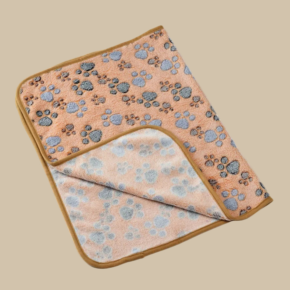 Warm Cozy Thickened Fleece Footprint Pet Blanket