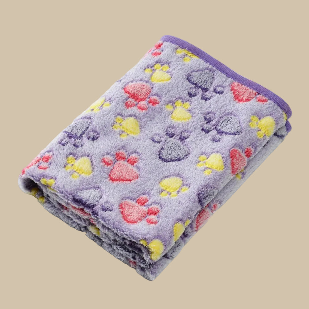 Warm Cozy Thickened Fleece Footprint Pet Blanket