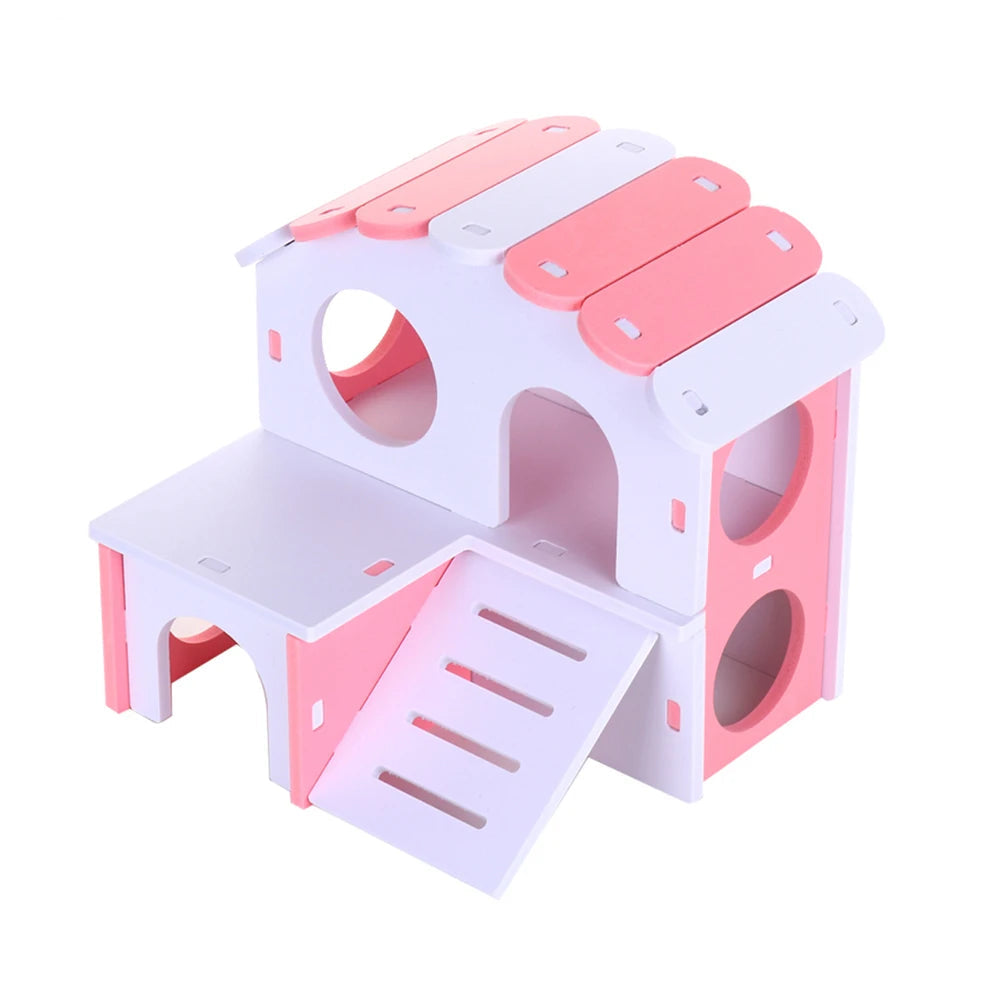 Wooden Hamster Playhouse & Activity Toy Set