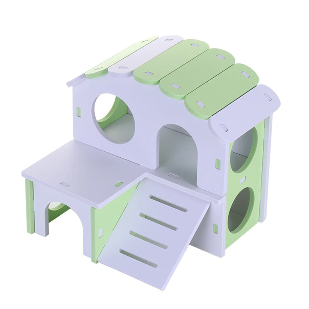Wooden Hamster Playhouse & Activity Toy Set
